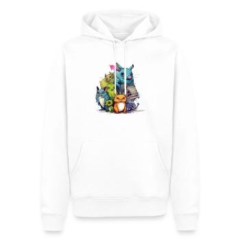 Les streums n°2 - Sweat à capuche Premium bio Homme - blanc - Devant - Nico (187cm)
