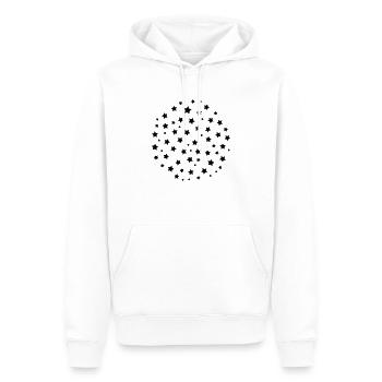 Stars Star Circle Star Globe Retro Style - Men’s Premium Organic Hoodie - white - Front - Nico (187cm)