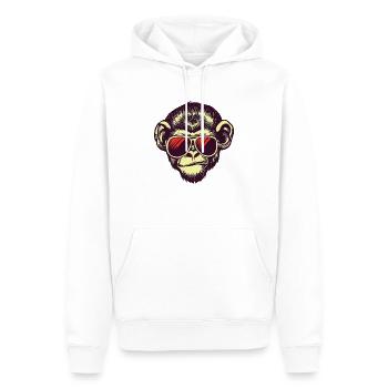 Chimpanzé avec lunettes de soleil - Sweat à capuche Premium bio Homme - blanc - Devant - Nico (187cm)