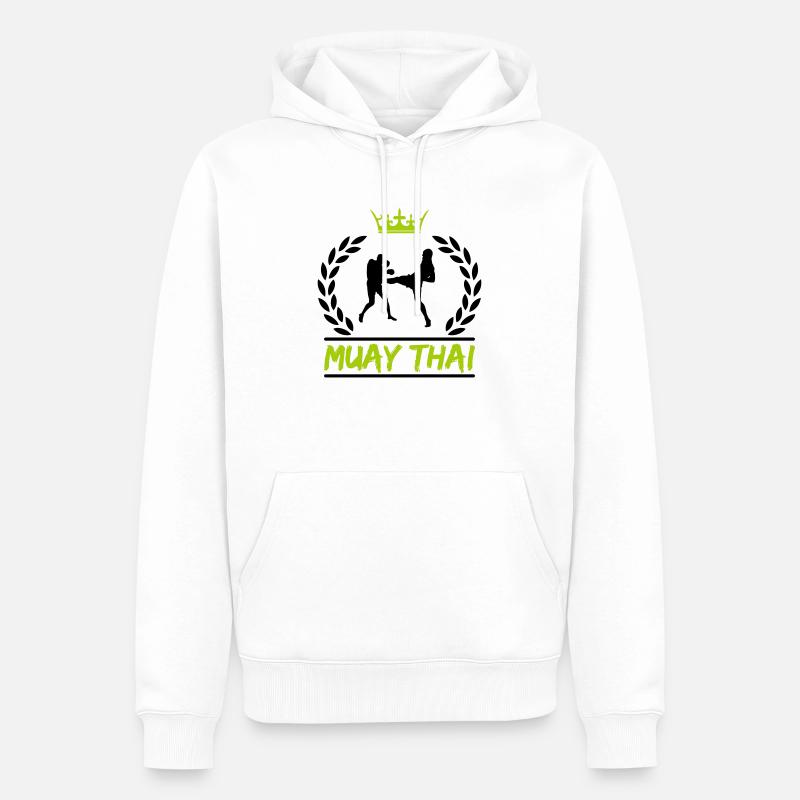 Muay Thaï - Sweat à capuche Premium bio Homme - blanc