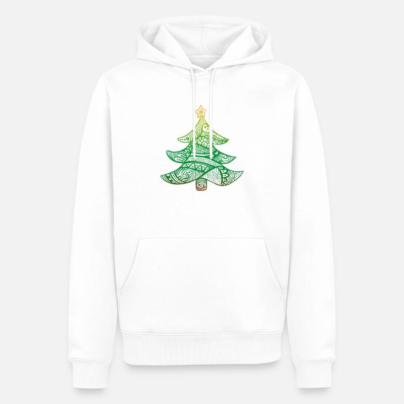 Weihnachtsbaum - Männer Premium Bio Hoodie - Weiß
