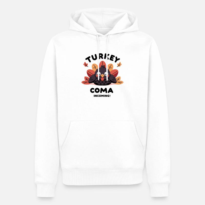 Coma de dinde à venir ! - Sweat à capuche Premium bio Homme - blanc