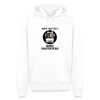peur de mourir seul - Sweat à capuche Premium bio Homme - blanc - Devant - Nico (187cm)