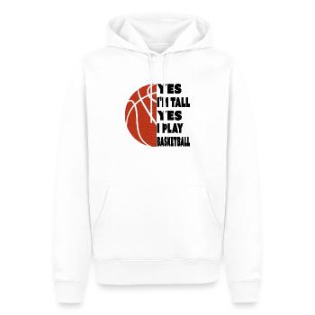 Ja, ich spiele Basketball Lustig Retro Vintage - Männer Premium Bio Hoodie - Weiß - Vorne - Nico (187cm)