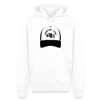 TRUCKER T-SHIRT - Männer Premium Bio Hoodie - Weiß - Vorne - Nico (187cm)