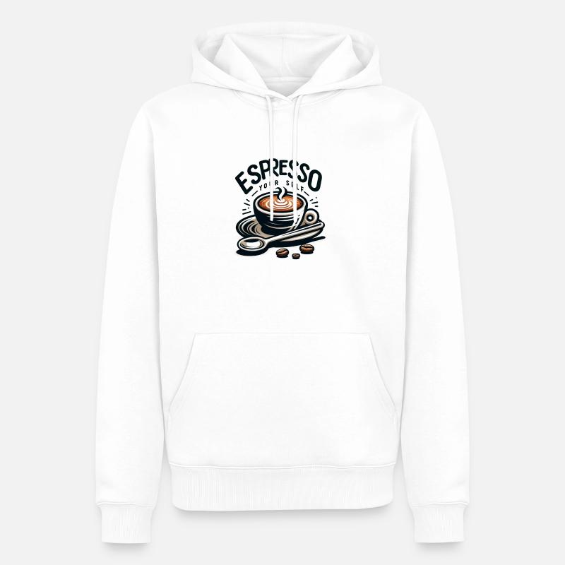 Préparez vous-même un expresso - Sweat à capuche Premium bio Homme - blanc