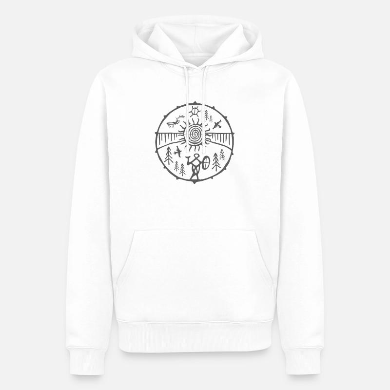 Schamane / Mutter Erde - Männer Premium Bio Hoodie - Weiß