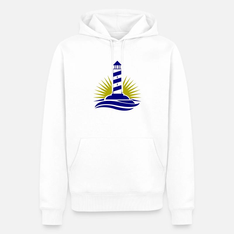 Phare 01 - Sweat à capuche Premium bio Homme - blanc