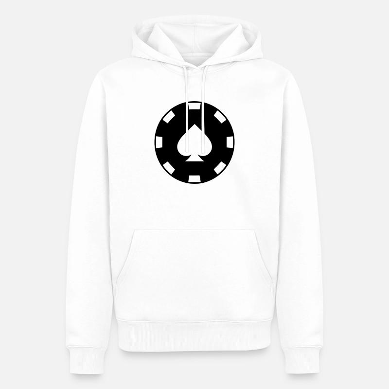 Poker-Chip - Männer Premium Bio Hoodie - Weiß