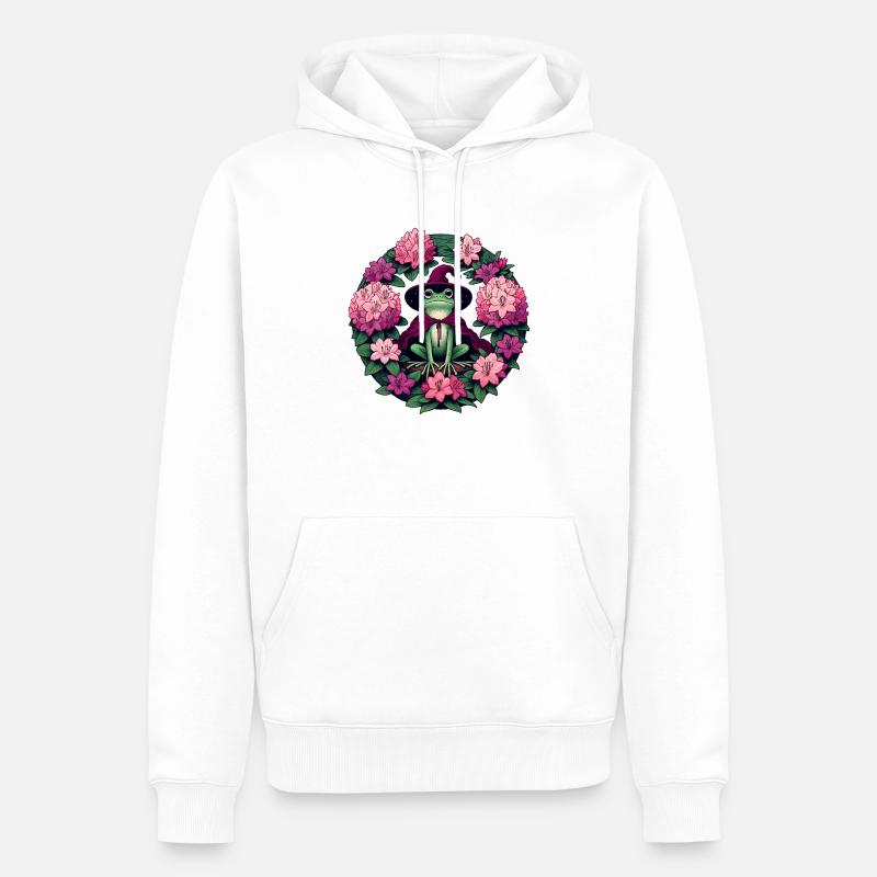 Frosch-Zauberer - Männer Premium Bio Hoodie - Weiß