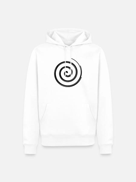 Hypnotic Spiral - Black - Men’s Premium Organic Hoodie - white