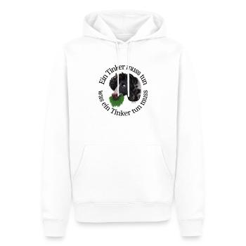 NimmersattTinker - Männer Premium Bio Hoodie - Weiß - Vorne - Nico (187cm)