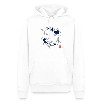 Poisson koï japonais - Sweat à capuche Premium bio Homme - blanc - Devant - Nico (187cm)