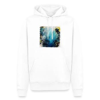 Tauchen ist eine Leidenschaft - Männer Premium Bio Hoodie - Weiß - Vorne - Nico (187cm)