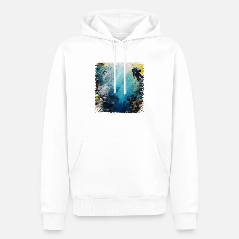 La plongée est une passion - Sweat à capuche Premium bio Homme - blanc