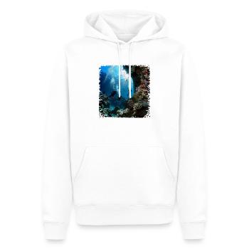 Explorez le monde sous-marin avec la plongée - Sweat à capuche Premium bio Homme - blanc - Devant - Nico (187cm)