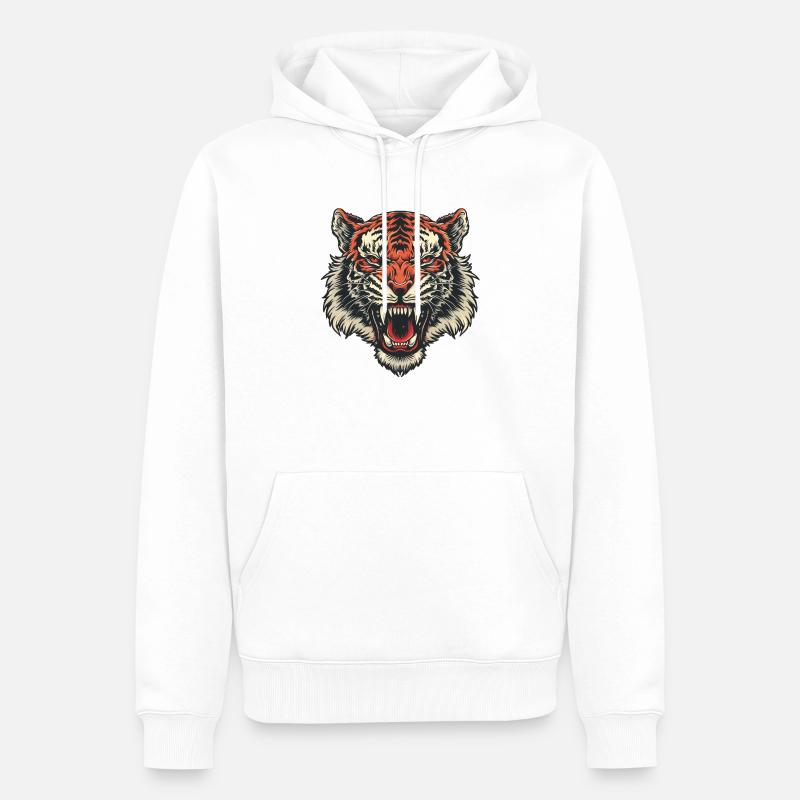 Roar - Männer Premium Bio Hoodie - Weiß