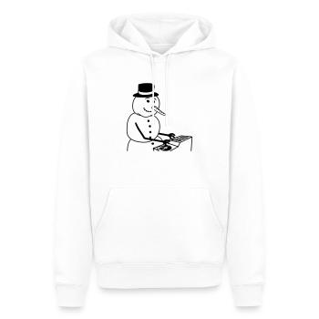Hiver DJ Bonhomme de neige Mixeur Mixeur Fête de la musique - Sweat à capuche Premium bio Homme - blanc - Devant - Nico (187cm)