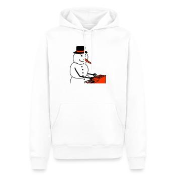 Winter DJ Schneemann Mixer Mischpult Musik Party - Männer Premium Bio Hoodie - Weiß - Vorne - Nico (187cm)