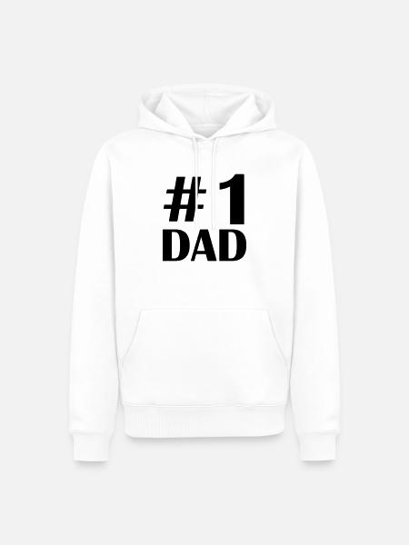 1 dad - Men’s Premium Organic Hoodie - white