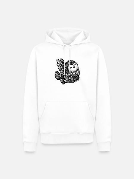 Florale Singvogelkunst - Männer Premium Bio Hoodie - Weiß