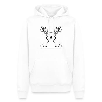 Elch zu Weihnachten - Männer Premium Bio Hoodie - Weiß - Vorne - Nico (187cm)