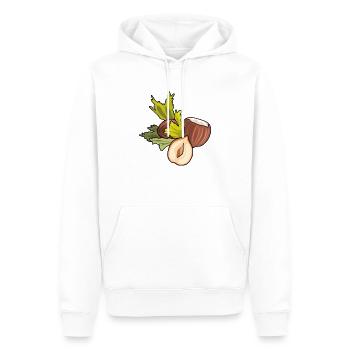 Haselnuss - Männer Premium Bio Hoodie - Weiß - Vorne - Nico (187cm)