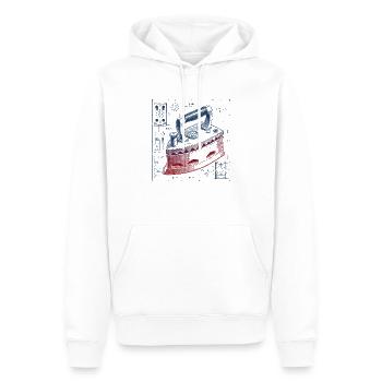 Fer - Sweat à capuche Premium bio Homme - blanc - Devant - Nico (187cm)