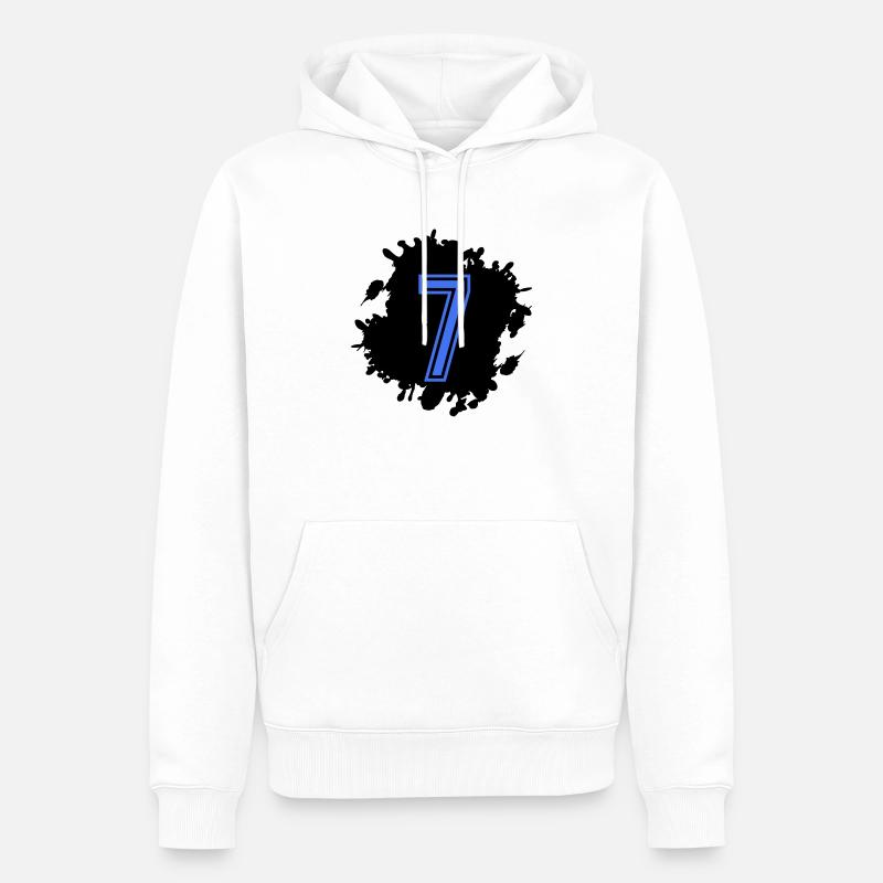 Emplacement 7 - Sweat à capuche Premium bio Homme - blanc