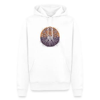 Arbre de vie – symbole minimaliste de la nature - Sweat à capuche Premium bio Homme - blanc - Devant - Nico (187cm)