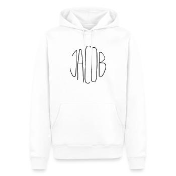 Jacob - Sweat à capuche Premium bio Homme - blanc - Devant - Nico (187cm)