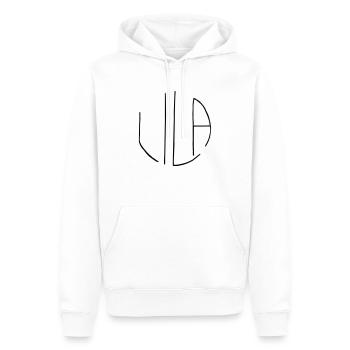 Lila - Männer Premium Bio Hoodie - Weiß - Vorne - Nico (187cm)