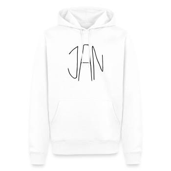 Jan - Männer Premium Bio Hoodie - Weiß - Vorne - Nico (187cm)