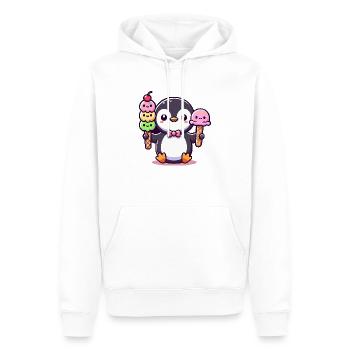Pingouin avec glace - Sweat à capuche Premium bio Homme - blanc - Devant - Nico (187cm)