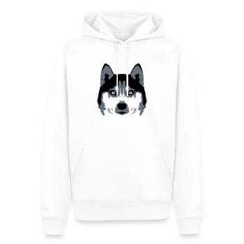 Hund Weißer Husky Gesicht Kopf Schöne Rasse Cool - Männer Premium Bio Hoodie - Weiß - Vorne - Nico (187cm)