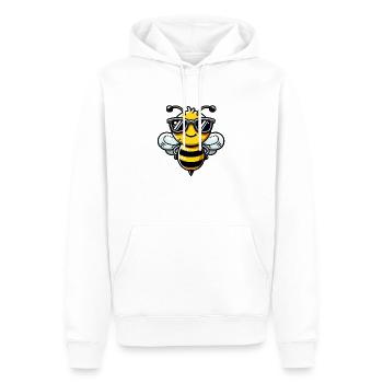 biene comic sonnenbrille - Männer Premium Bio Hoodie - Weiß - Vorne - Nico (187cm)