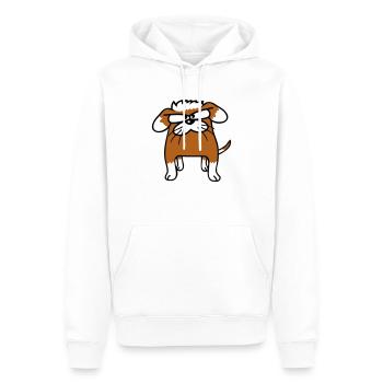Hund Tier guckt böse wütend ernst aggressiv sauer - Männer Premium Bio Hoodie - Weiß - Vorne - Nico (187cm)