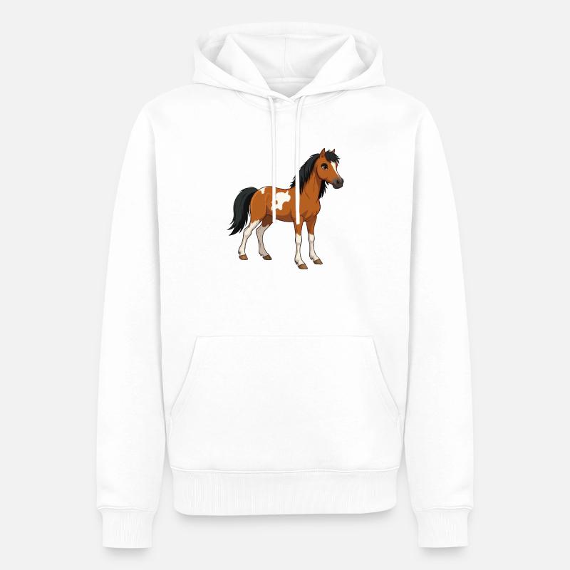Pferd klein echt - Männer Premium Bio Hoodie - Weiß