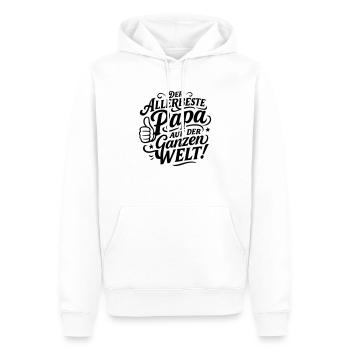 Der Allerbeste Papa Auf der ganzen Welt - Männer Premium Bio Hoodie - Weiß - Vorne - Nico (187cm)
