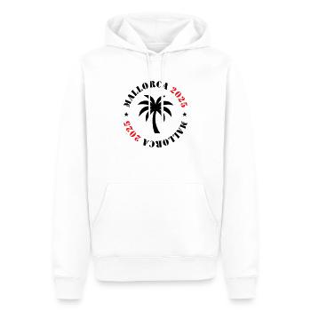 Mallorca 2025 Palme - Männer Premium Bio Hoodie - Weiß - Vorne - Nico (187cm)