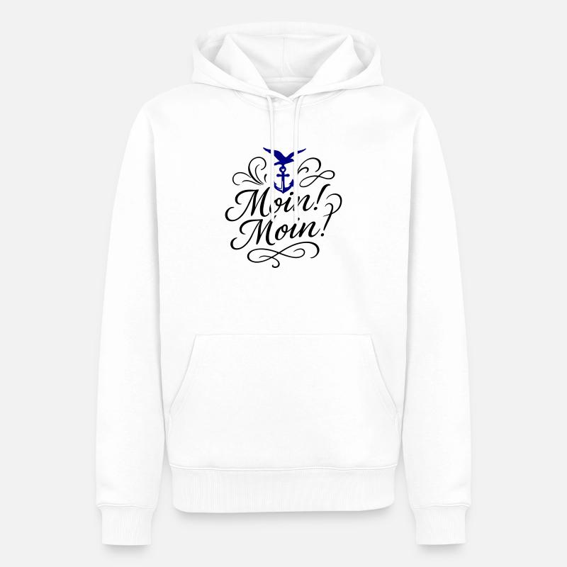 Moin Moin Spruch - Männer Premium Bio Hoodie - Weiß
