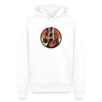 Pferd Cool Comic - Männer Premium Bio Hoodie - Weiß - Vorne - Nico (187cm)
