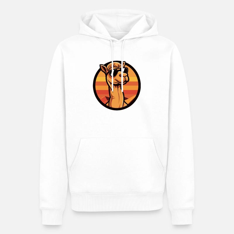 Kamel Comic Cool - Männer Premium Bio Hoodie - Weiß