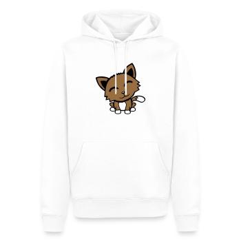 Katze Haustier Tier süß kleine Kätzchen freundlich - Männer Premium Bio Hoodie - Weiß - Vorne - Nico (187cm)