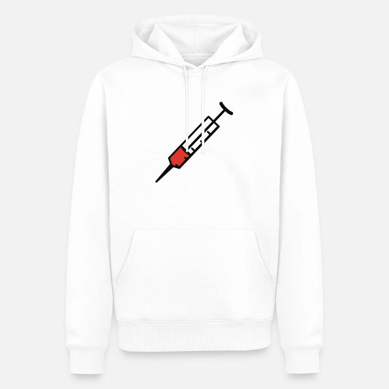 Spritze 2farb - Männer Premium Bio Hoodie - Weiß