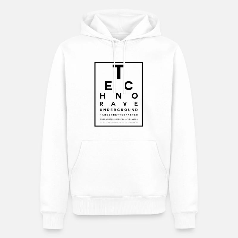Techno Visual Test - Sweat à capuche Premium bio Homme - blanc