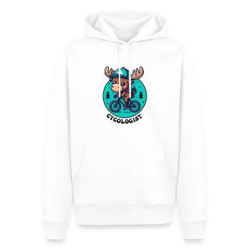 Kykologe Elch Reitfahrrad - Männer Premium Bio Hoodie - Weiß - Vorne - Nico (187cm)