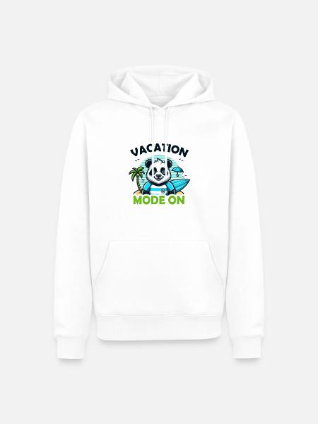 Panda Urlaubsmodus Ein - Männer Premium Bio Hoodie - Weiß