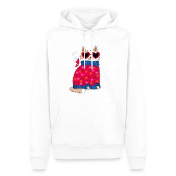 Katze und herzen - Männer Premium Bio Hoodie - Weiß - Vorne - Nico (187cm)