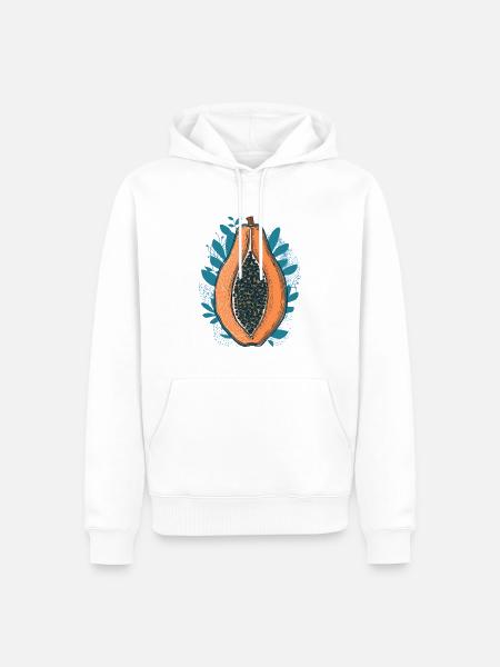 Papaya - Men’s Premium Organic Hoodie - white